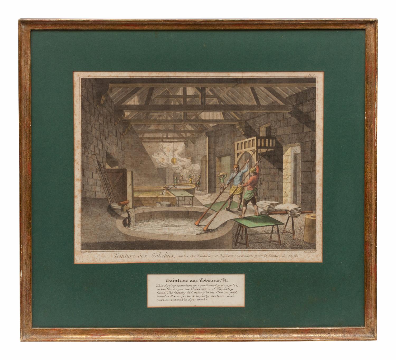 Three Color Engravings from a French Dyeing Manual