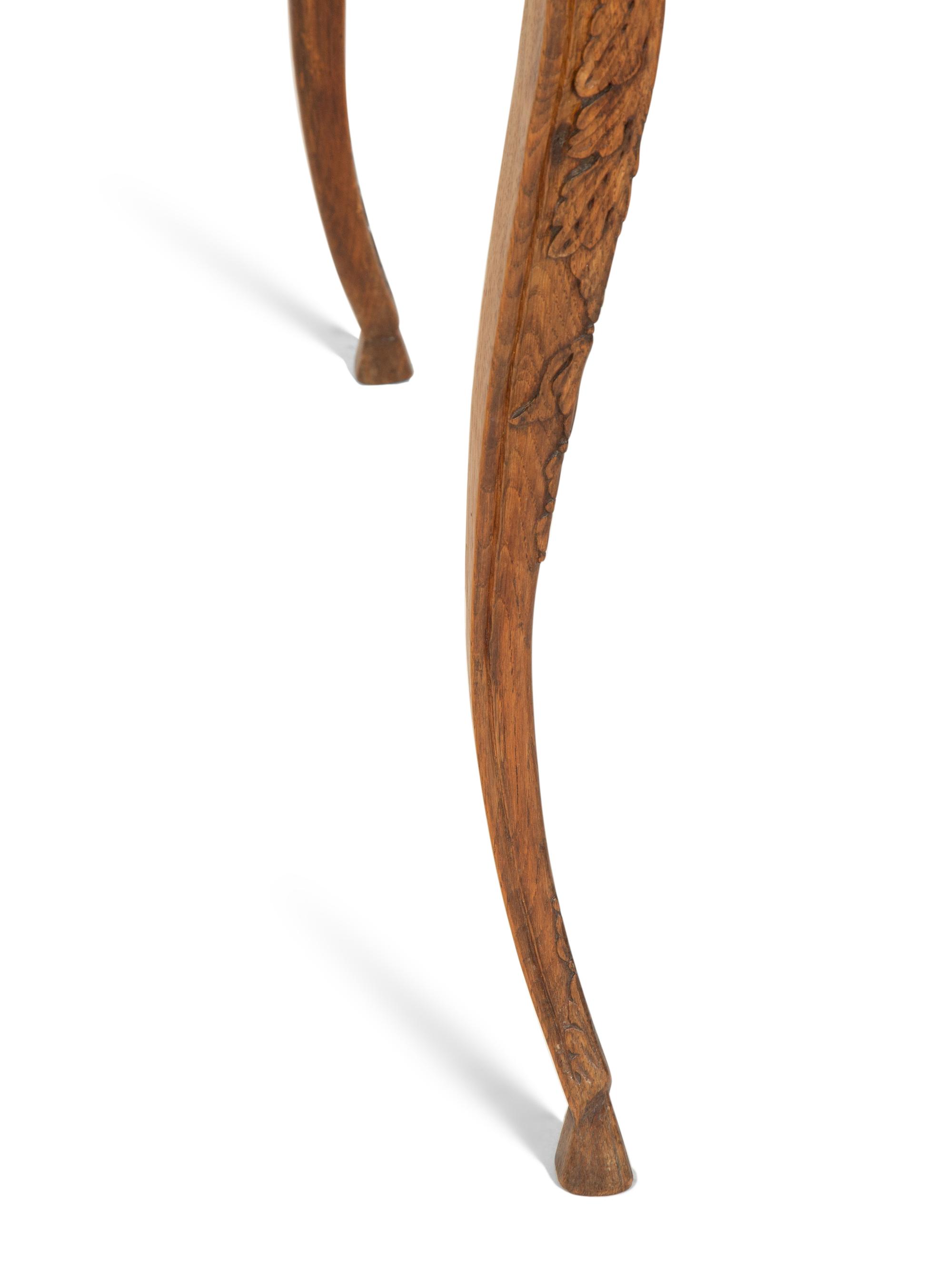 A Régence Style Carved Oak Marble Top Side Table