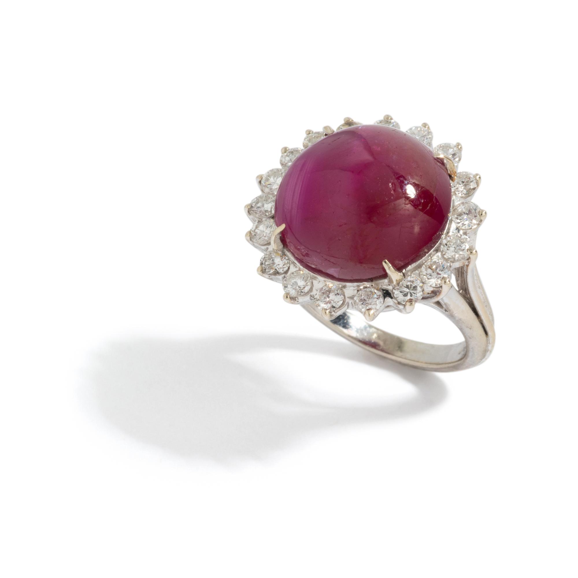 STAR RUBY AND DIAMOND RING