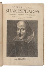 SHAKESPEARE, William (1564-1616). Mr. William Shakespeares Comedies, Histories, and Tragedies . Published according to the true Original Copies. The Third Impression . [London: Printed for Philip Chetwinde, 1663].
