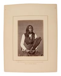 JACKSON, William Henry (1843-1942)]. Albumen photograph of Swift Bear, Brulé Lakota.