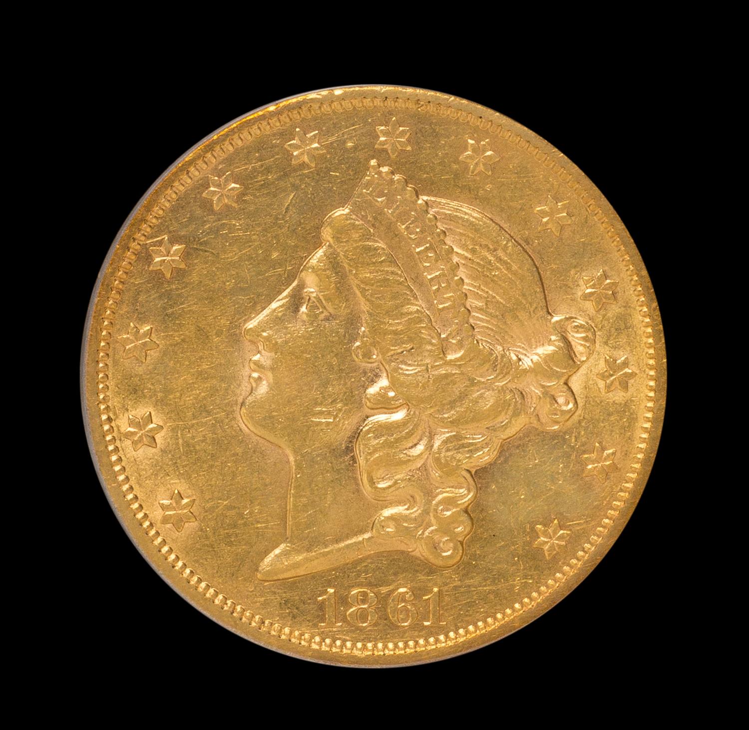 A United States 1861 Liberty Head $20 Gold Coin