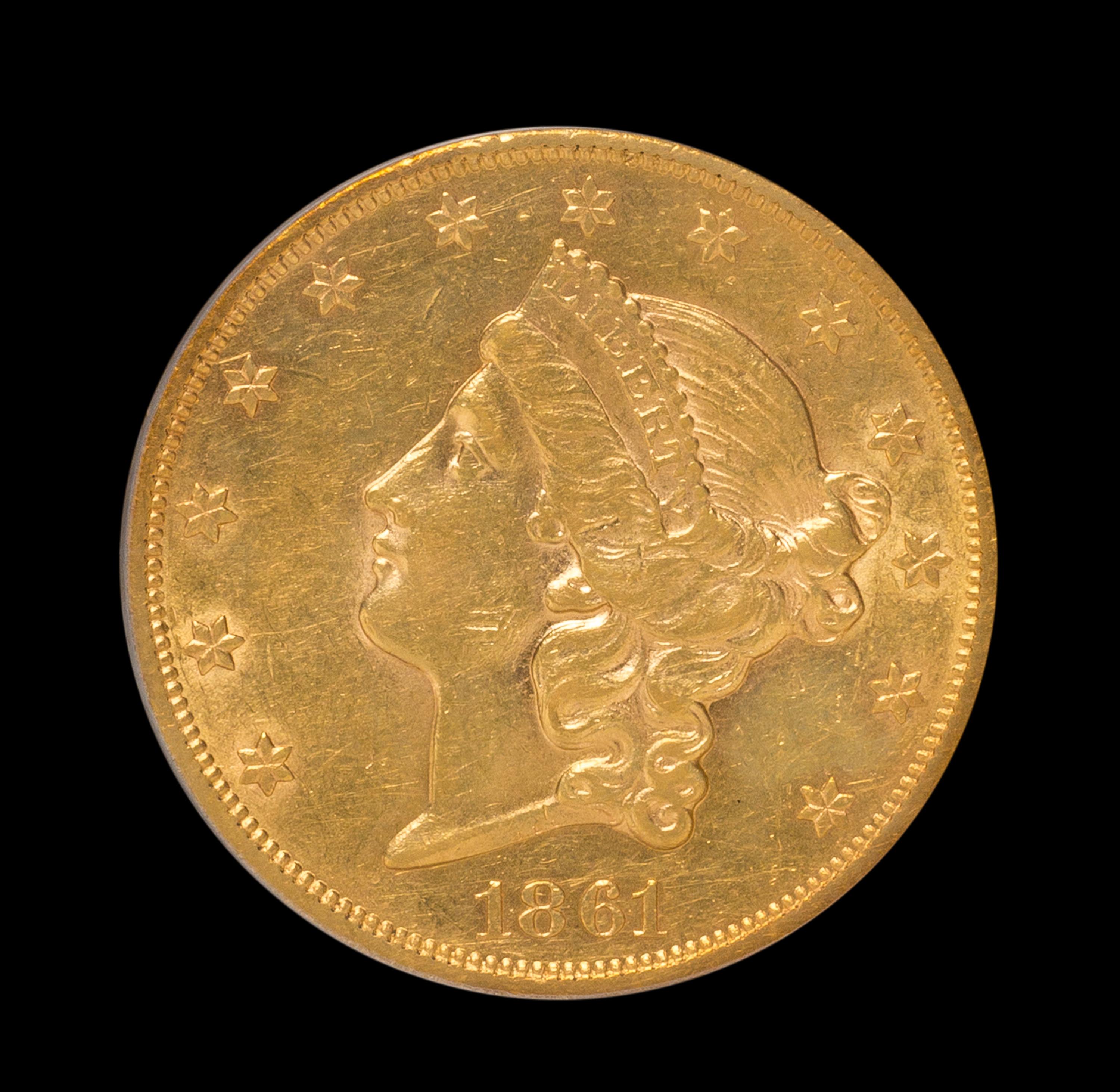 A United States 1861 Liberty Head $20 Gold Coin