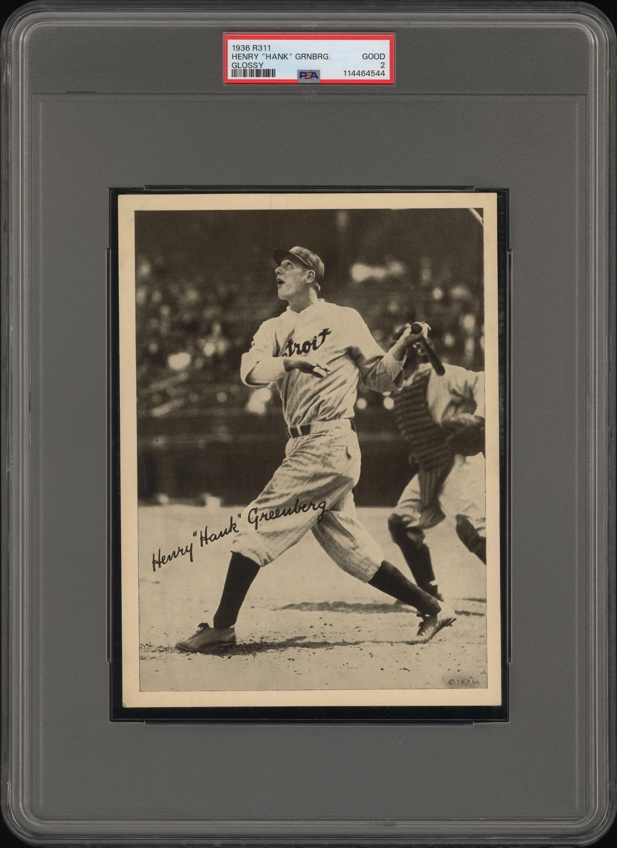 A 1936 R311 Glossy Hank Greenberg Baseball Card (PSA 2 GOOD)