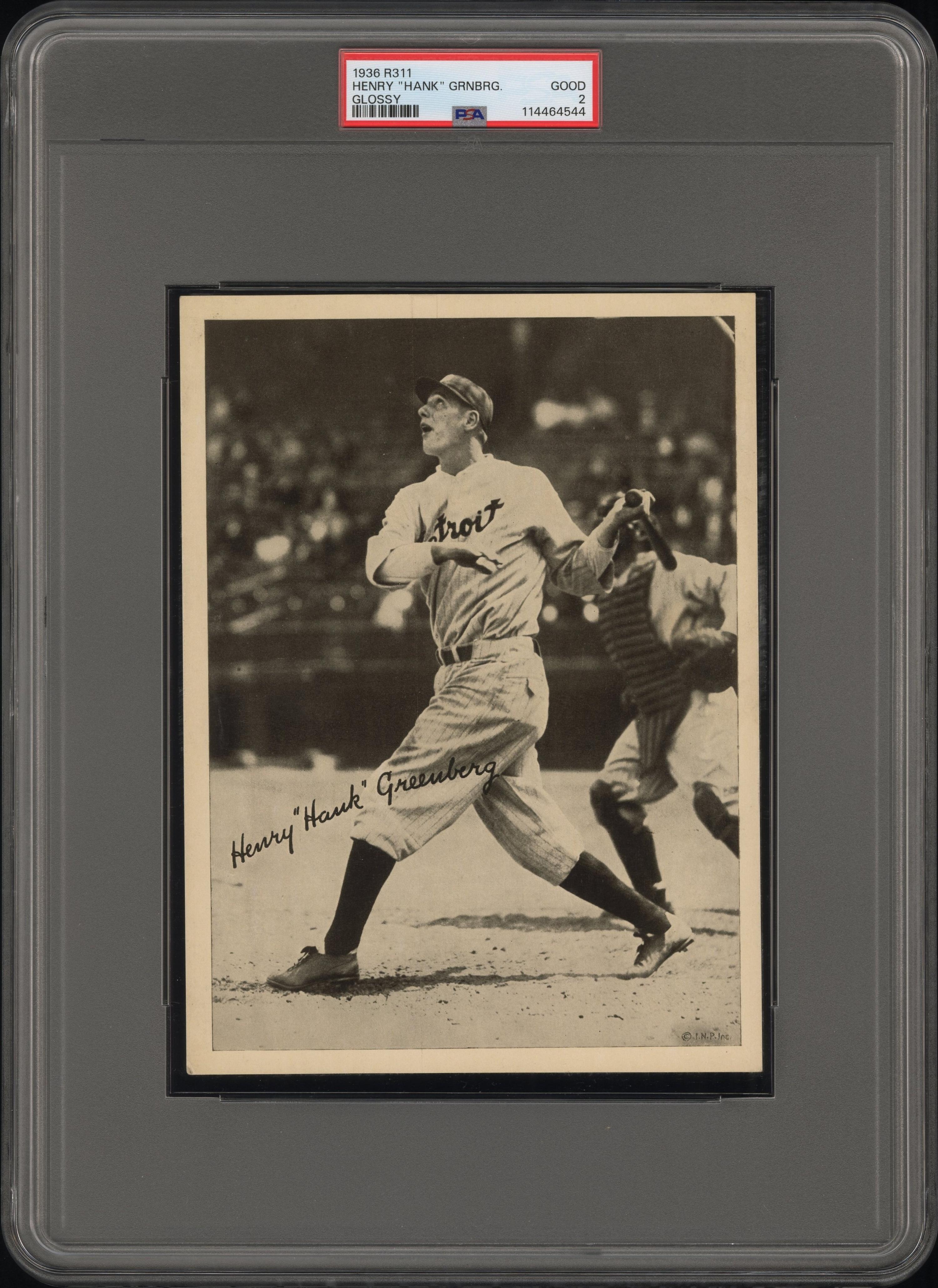 A 1936 R311 Glossy Hank Greenberg Baseball Card (PSA 2 GOOD)