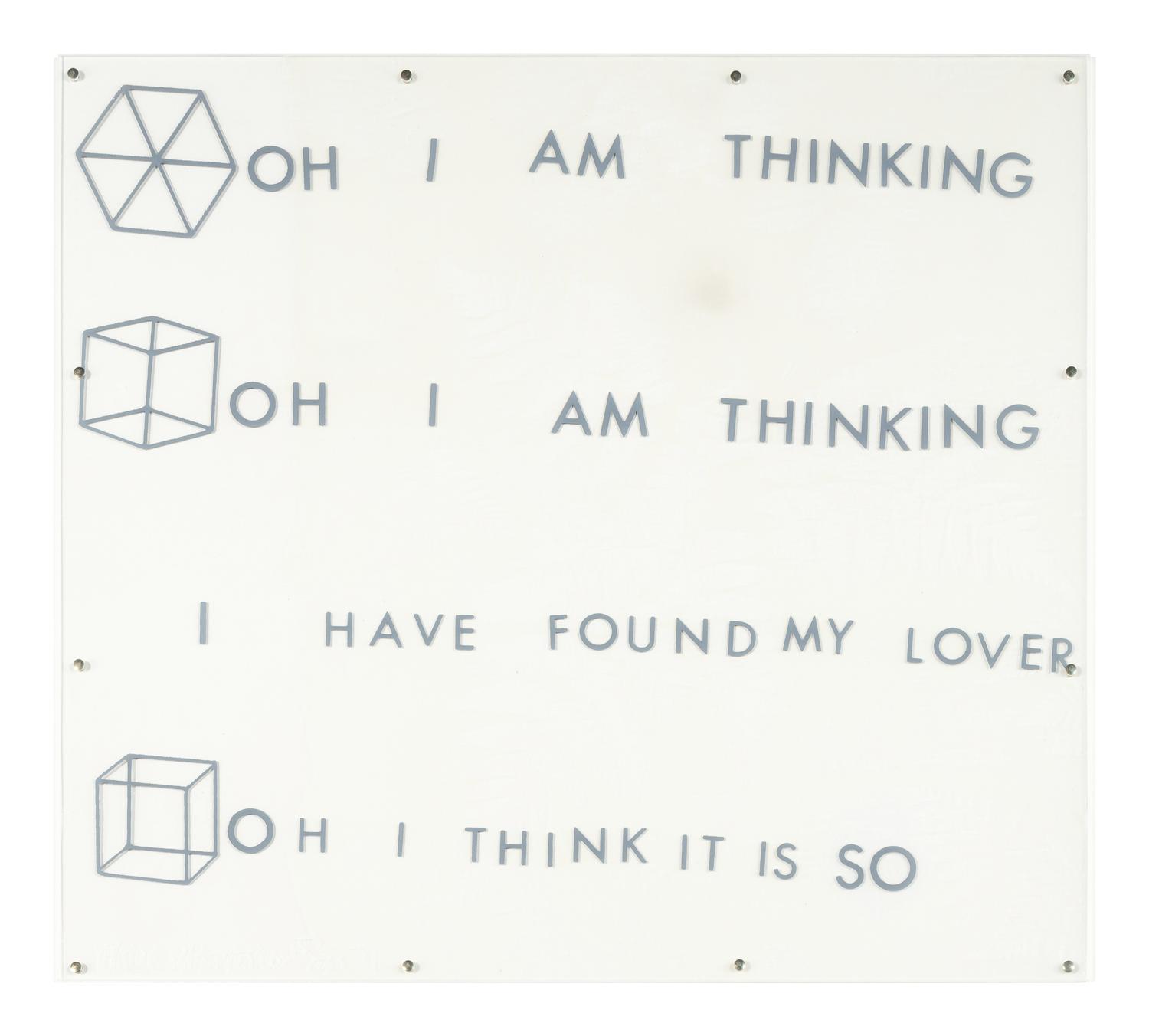 Opal Gospel (complete set of ten screenprints in colors on movable acrylic panels with the original Lucite base and screenprinted stainless steel cover), 1971