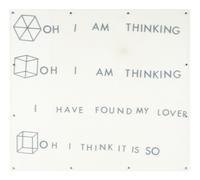 Opal Gospel (complete set of ten screenprints in colors on movable acrylic panels with the original Lucite base and screenprinted stainless steel cover), 1971