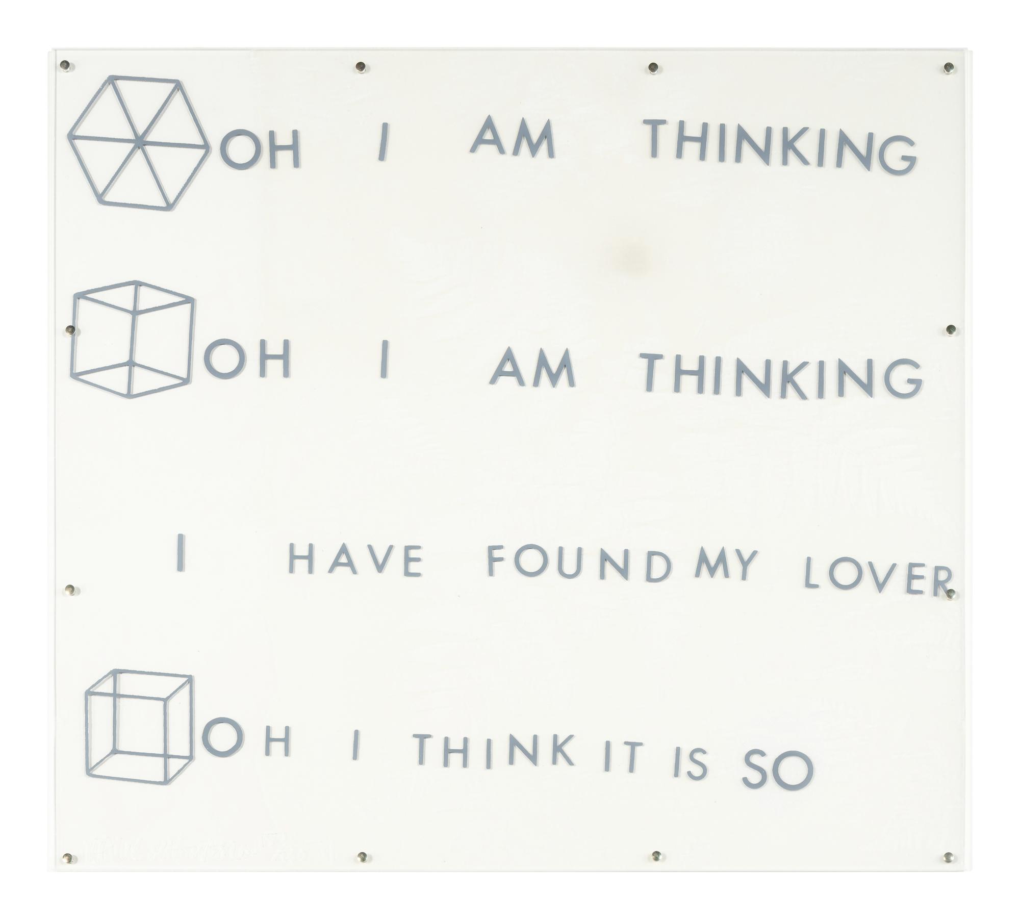 Opal Gospel (complete set of ten screenprints in colors on movable acrylic panels with the original Lucite base and screenprinted stainless steel cover), 1971