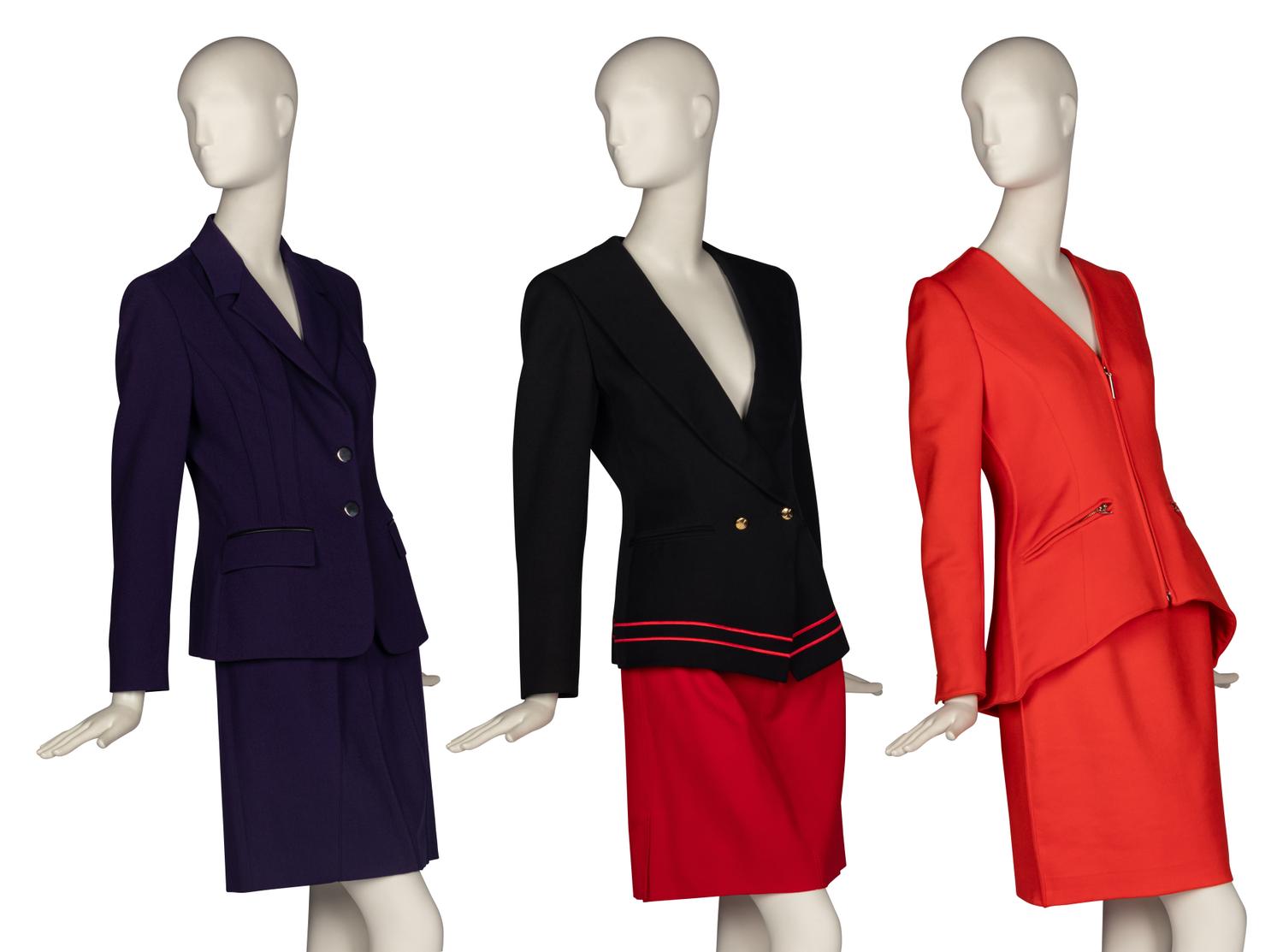 Three Claude Montana Skirt Suits