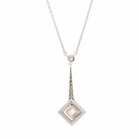 Platinum and Diamond Pendant Necklace