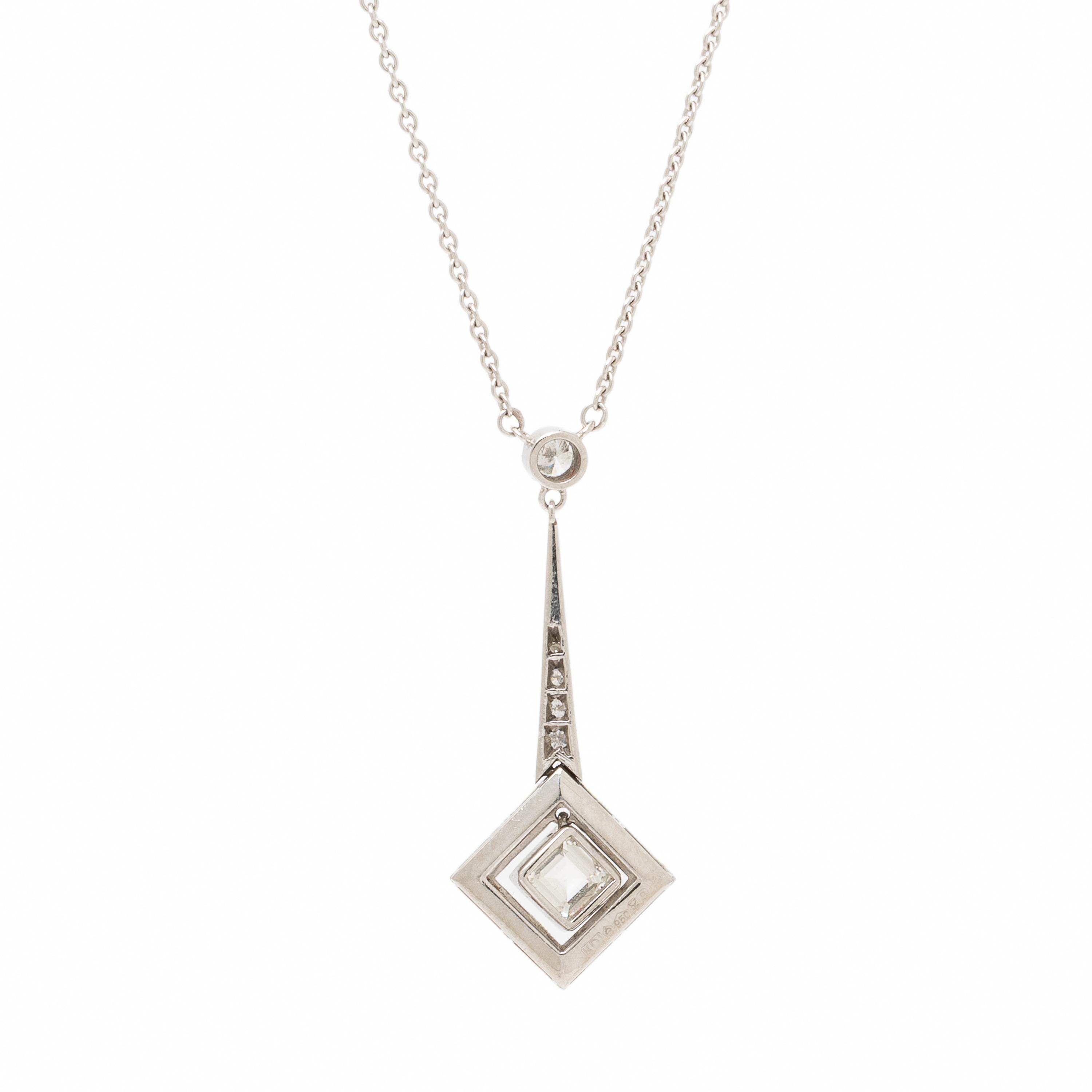 Platinum and Diamond Pendant Necklace