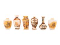 Six Small Satsuma Vases
