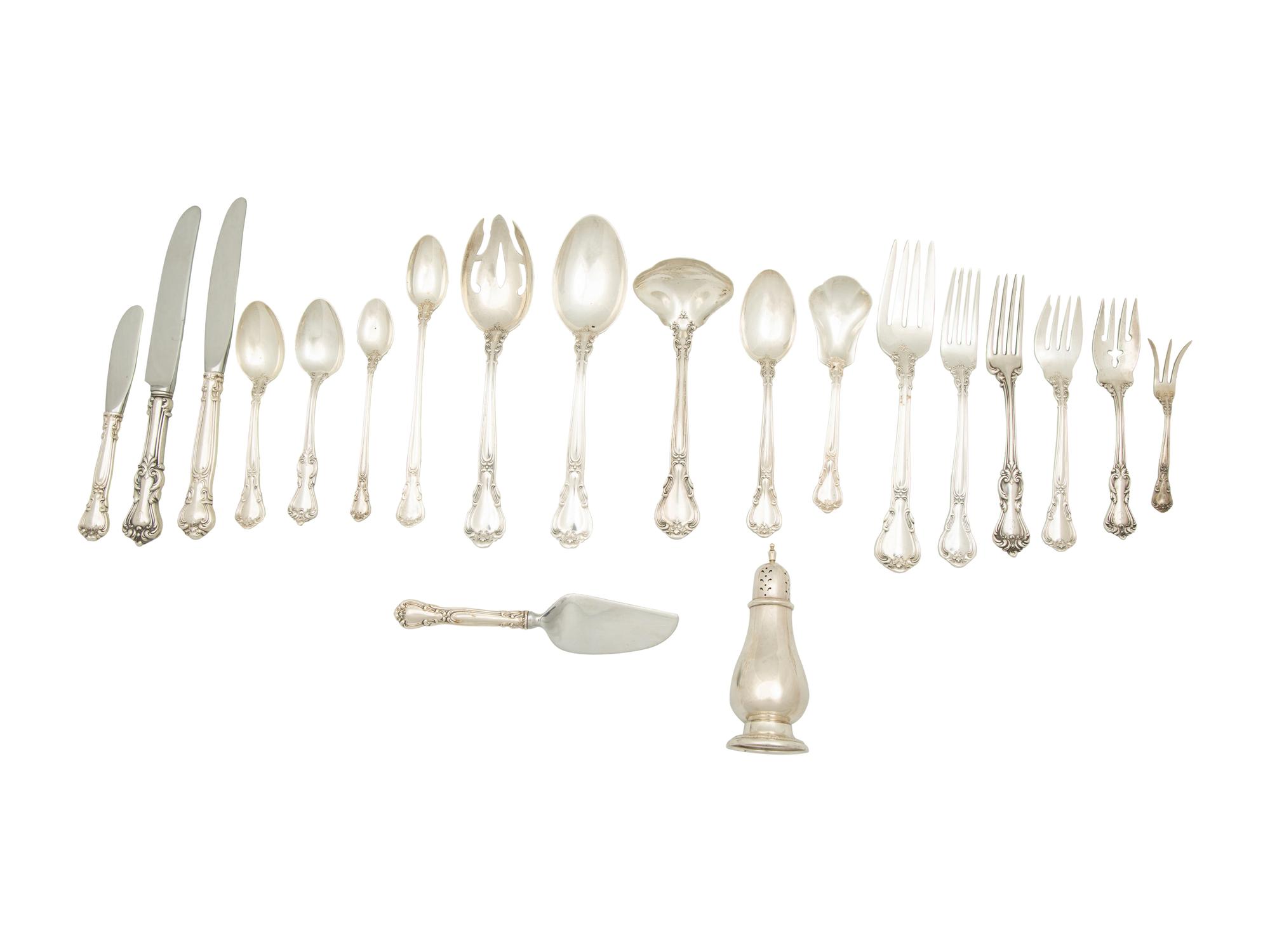An Assorted Set of American Silver Flatware — 20th Century