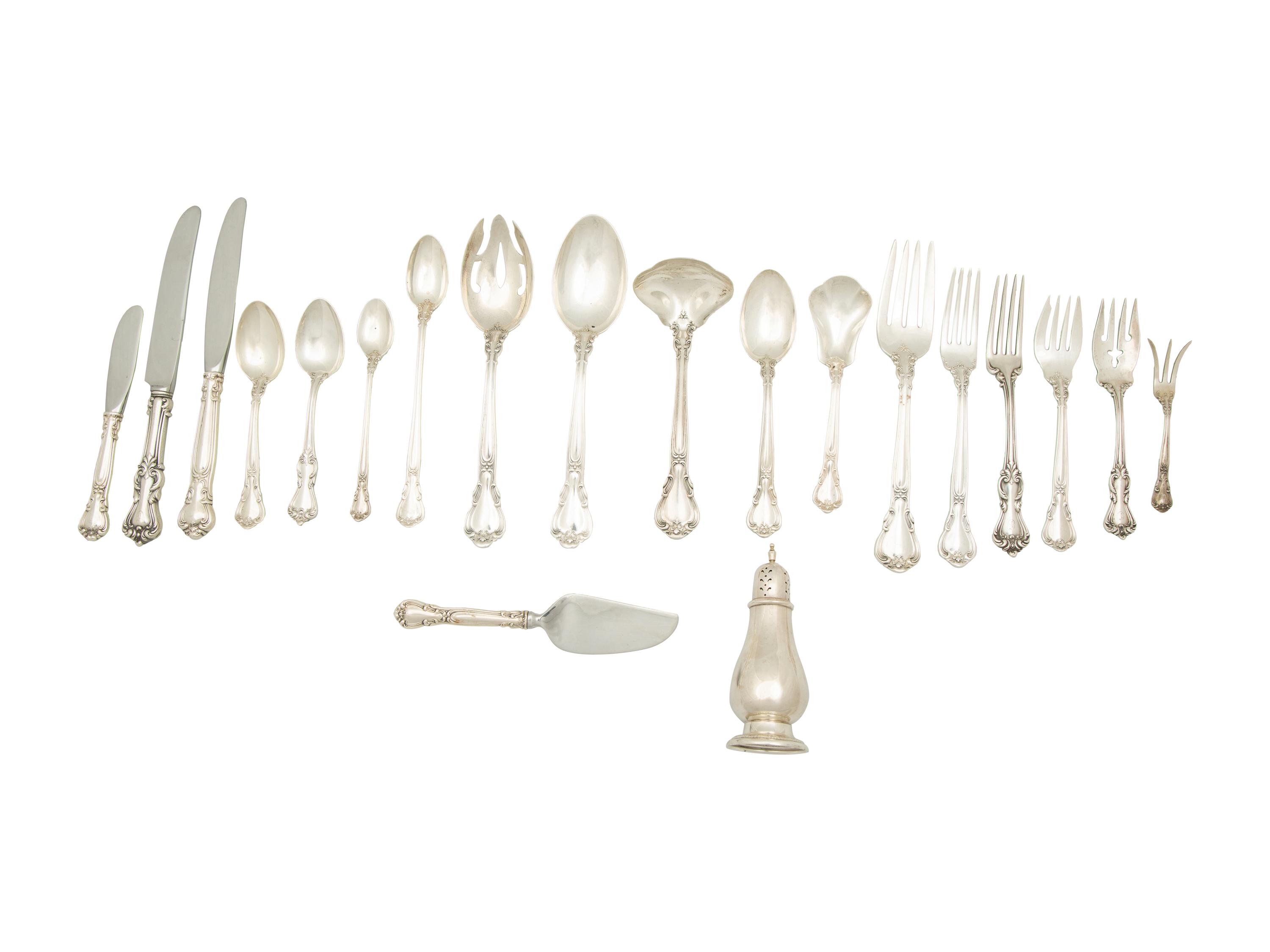 An Assorted Set of American Silver Flatware — 20th Century