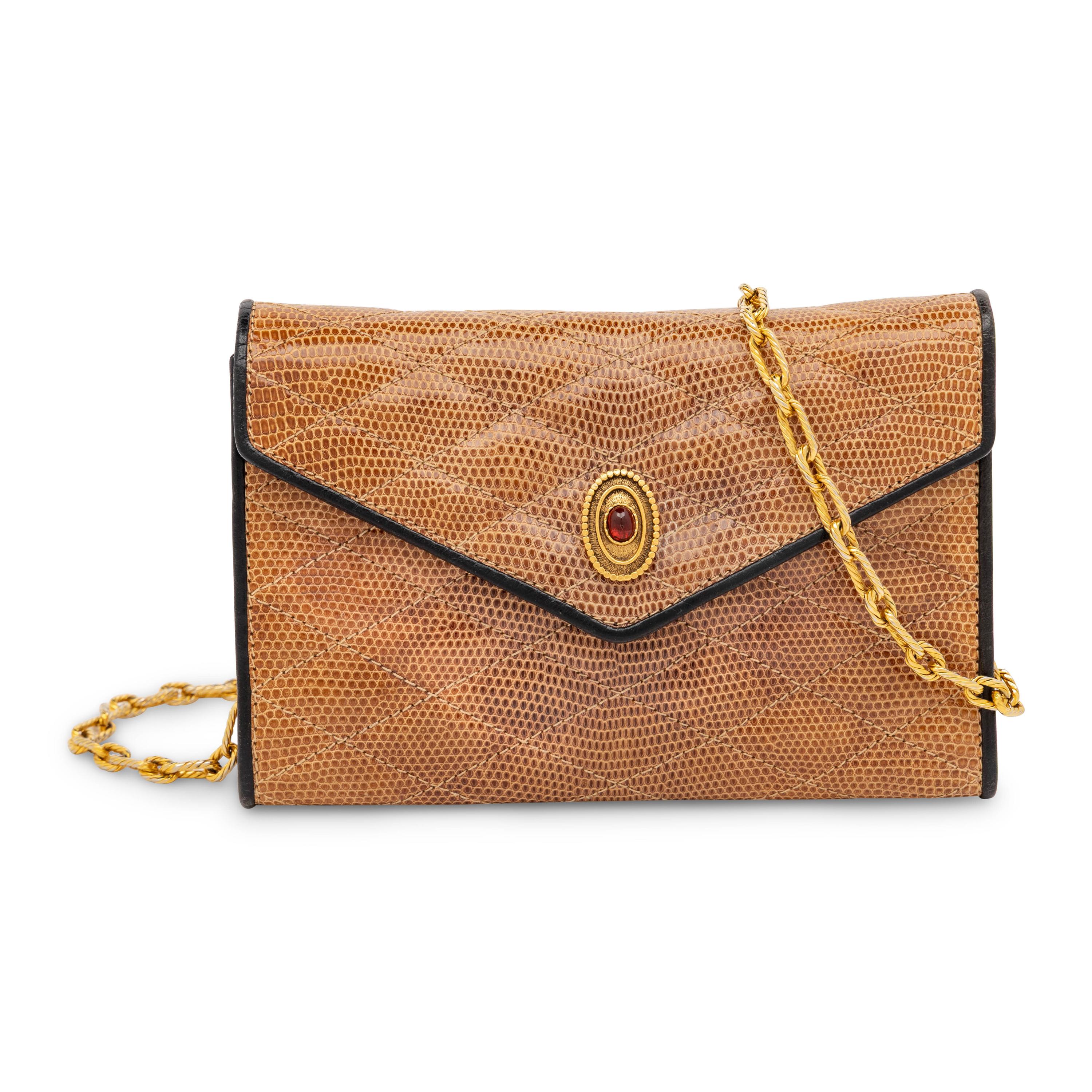 Chanel, Mini Flap Bag in Brown Lizard