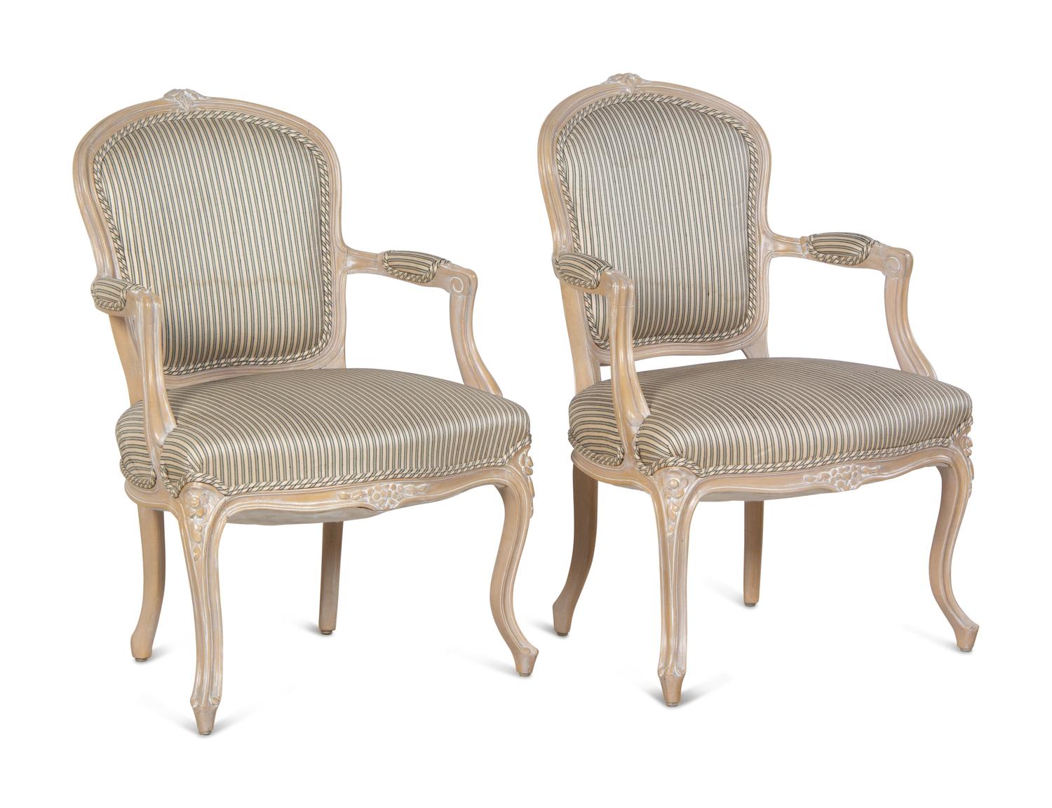 A Set of Four Louis XV Style Painted Fauteuils