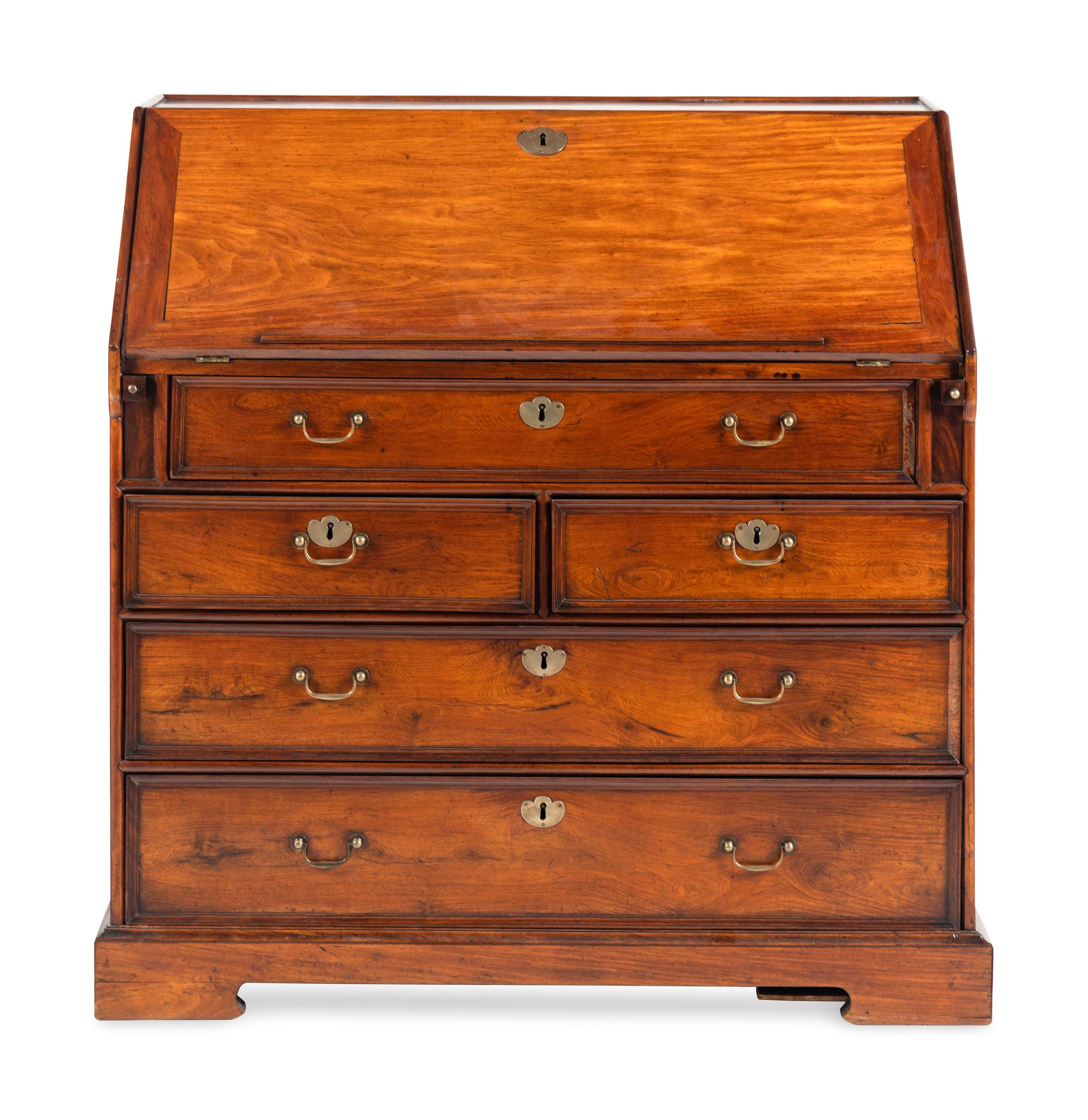 An Anglo-Indian Padouk Slant-Front Bureau