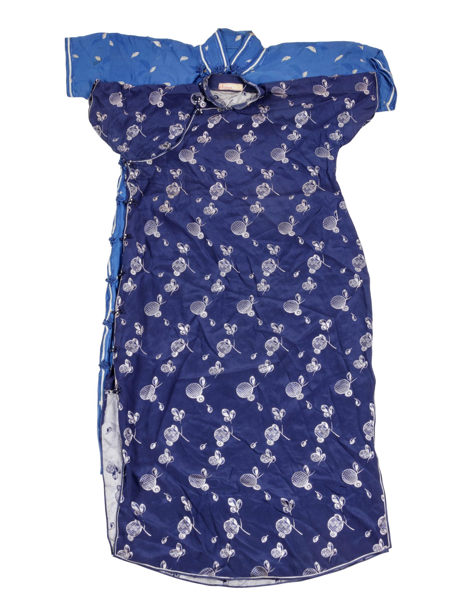 Two Chinese Silk Woven Lady's Cheongsam, Qipao