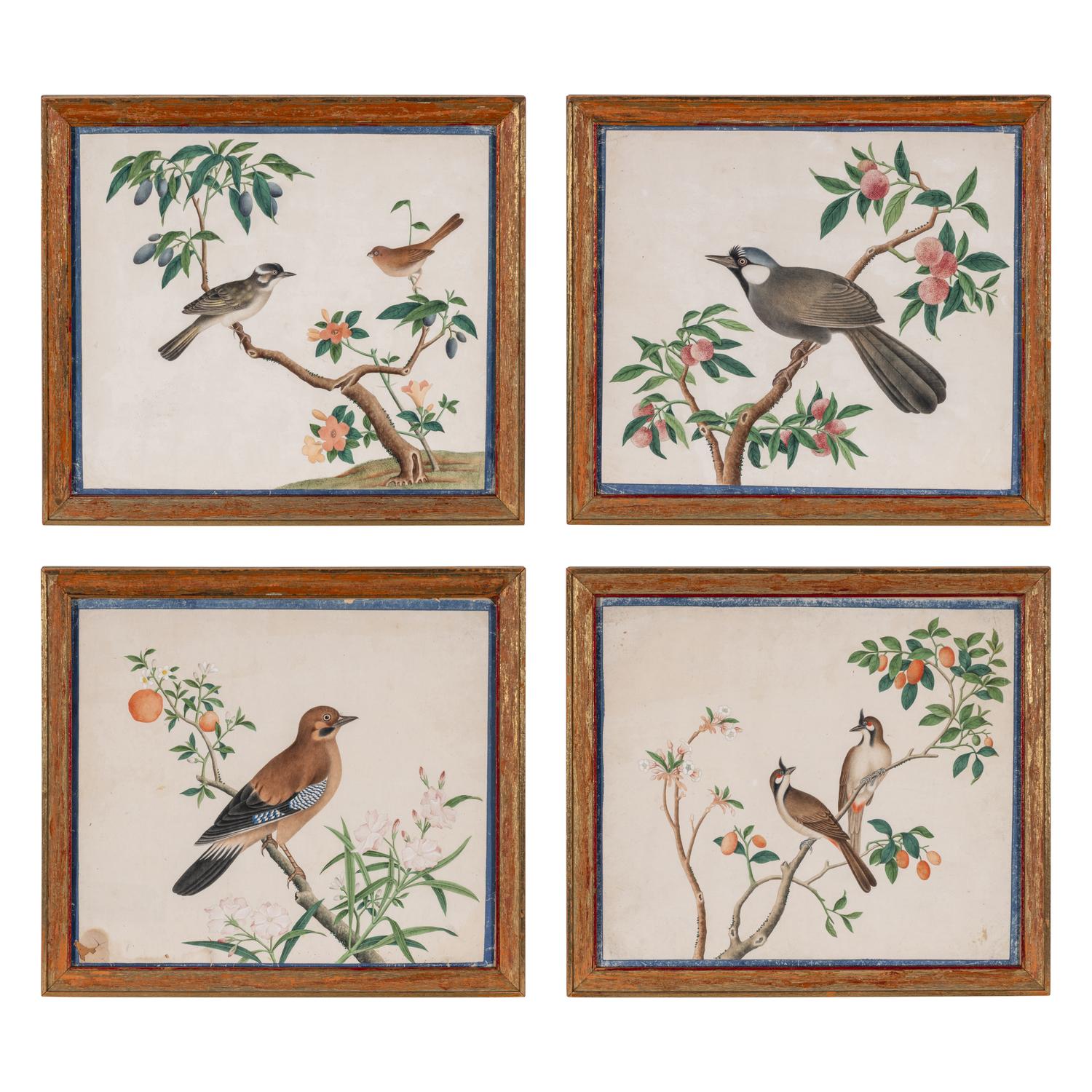 A Set of Four Chinese Watercolor Paintings