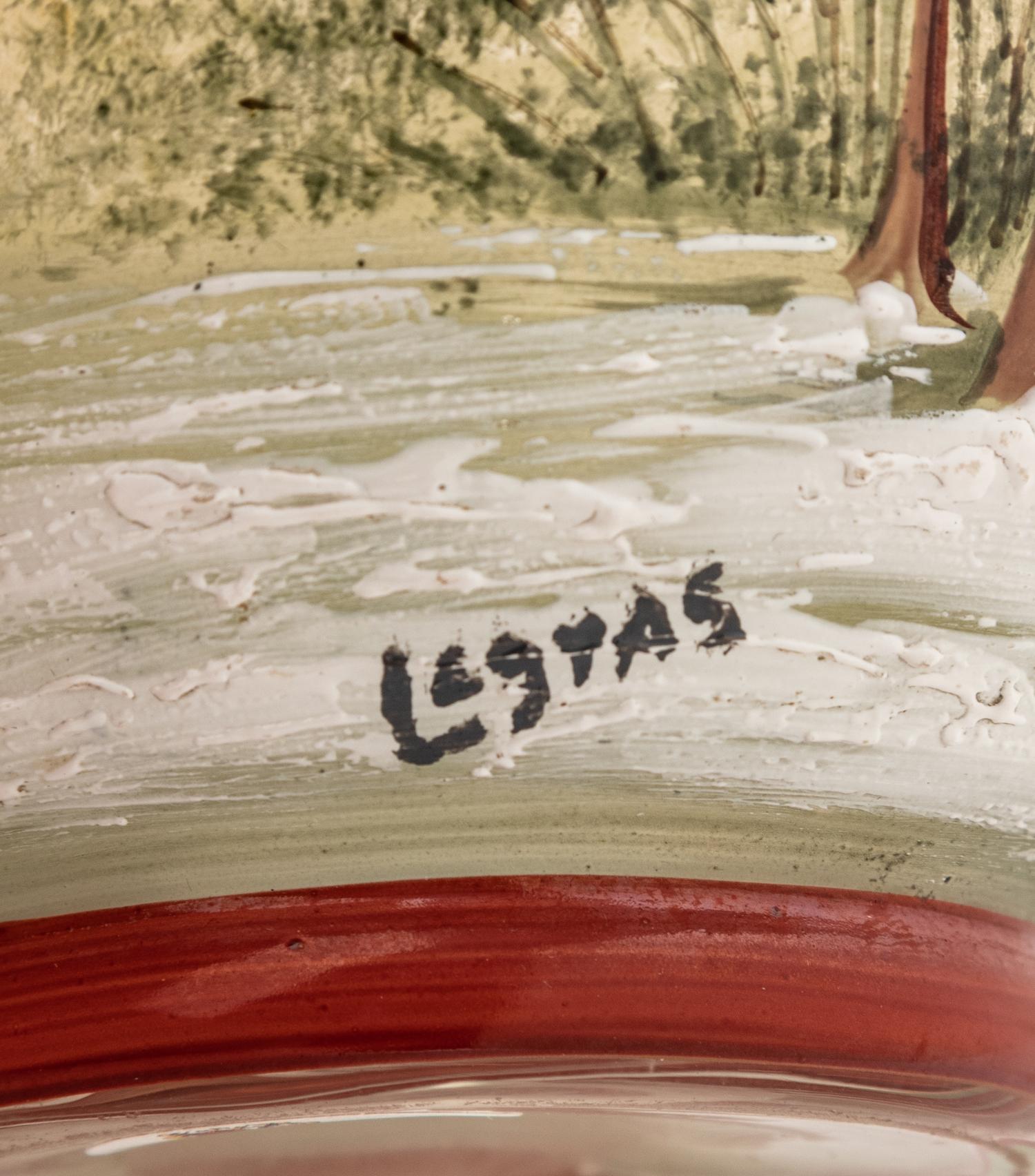 Two-Handled Scenic Vase