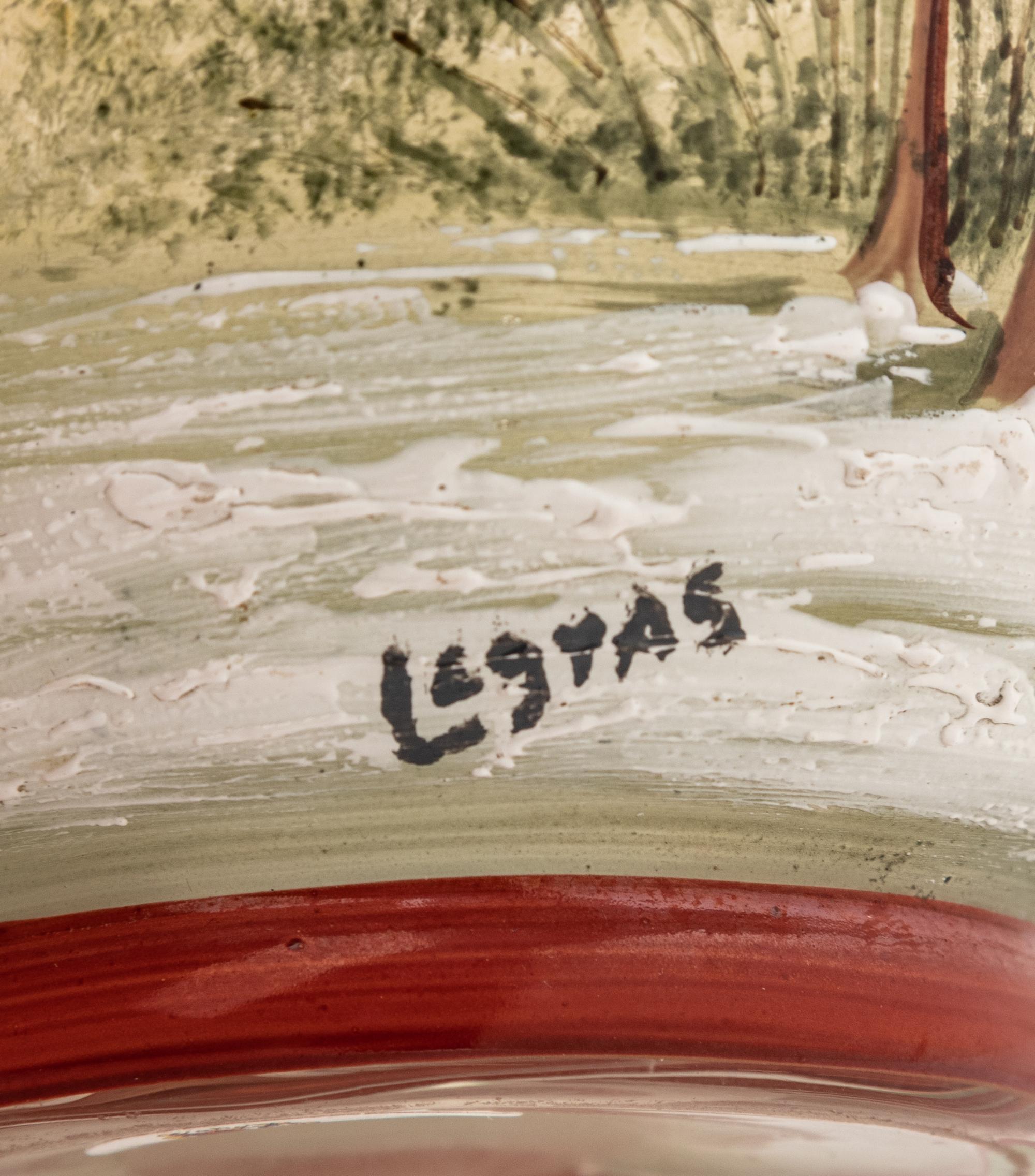 Two-Handled Scenic Vase