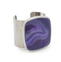 A Chanel Silvertone Agate Cuff Bracelet,