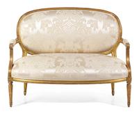 A Napoleon III Giltwood Settee Height 36 x width 47 inches. — CIRCA 1860
