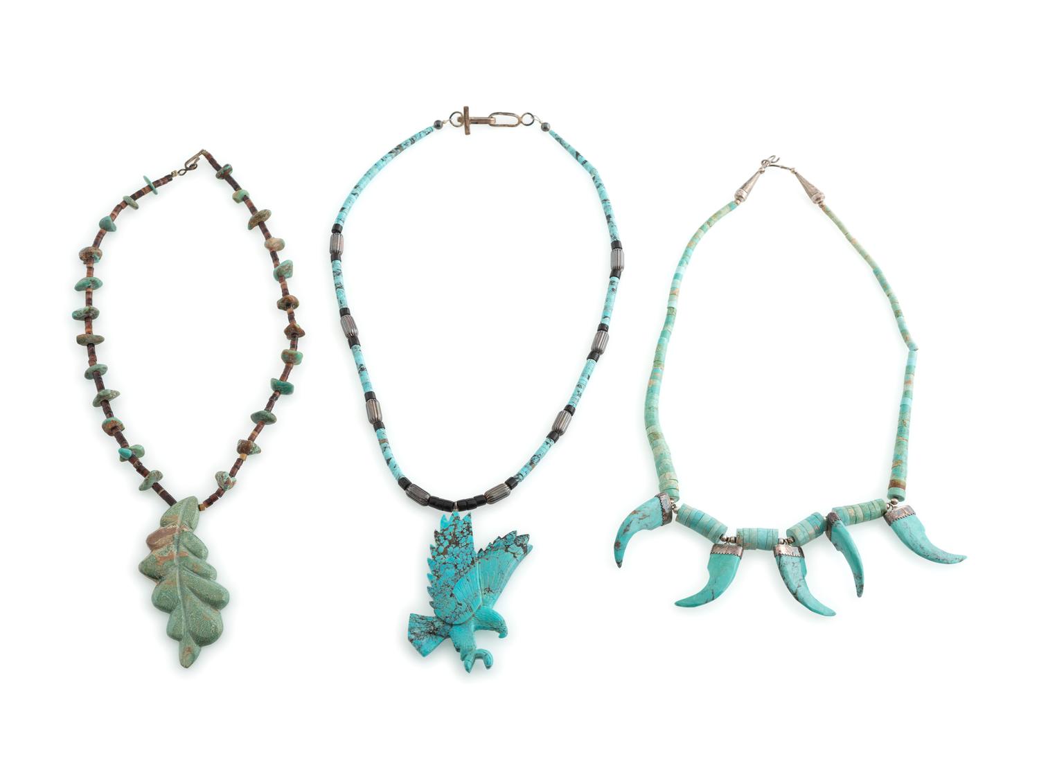 Southwestern-style Carved Turquoise Necklaces