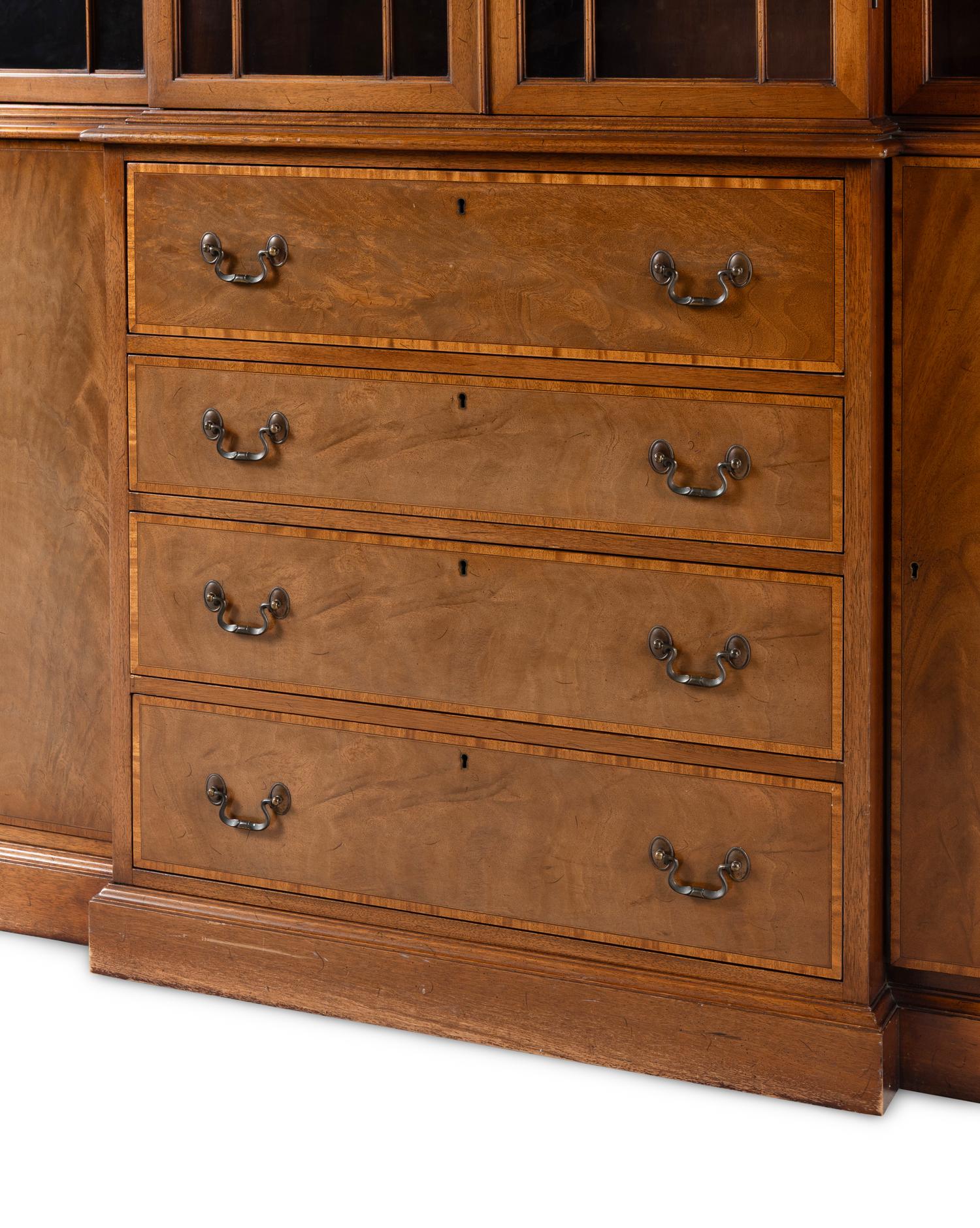 A Federal Style Beacon Hill Collection Mahogany Breakfront