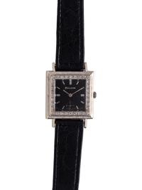 BULOVA, 14K WHITE GOLD AND DIAMOND WRISTWATCH