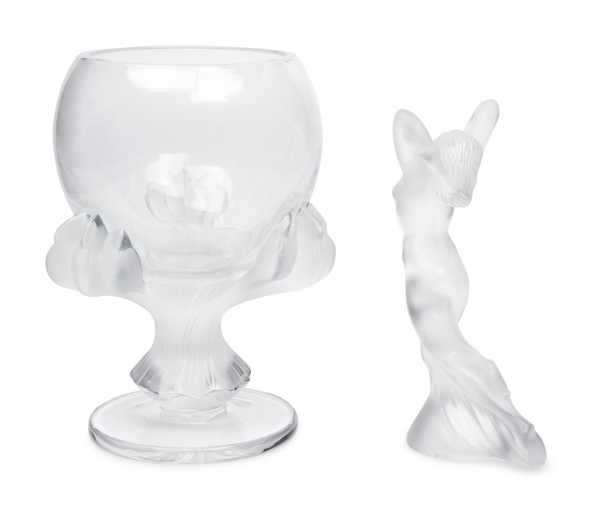A Lalique Bagheera Vase and Danseuse Nue Figure