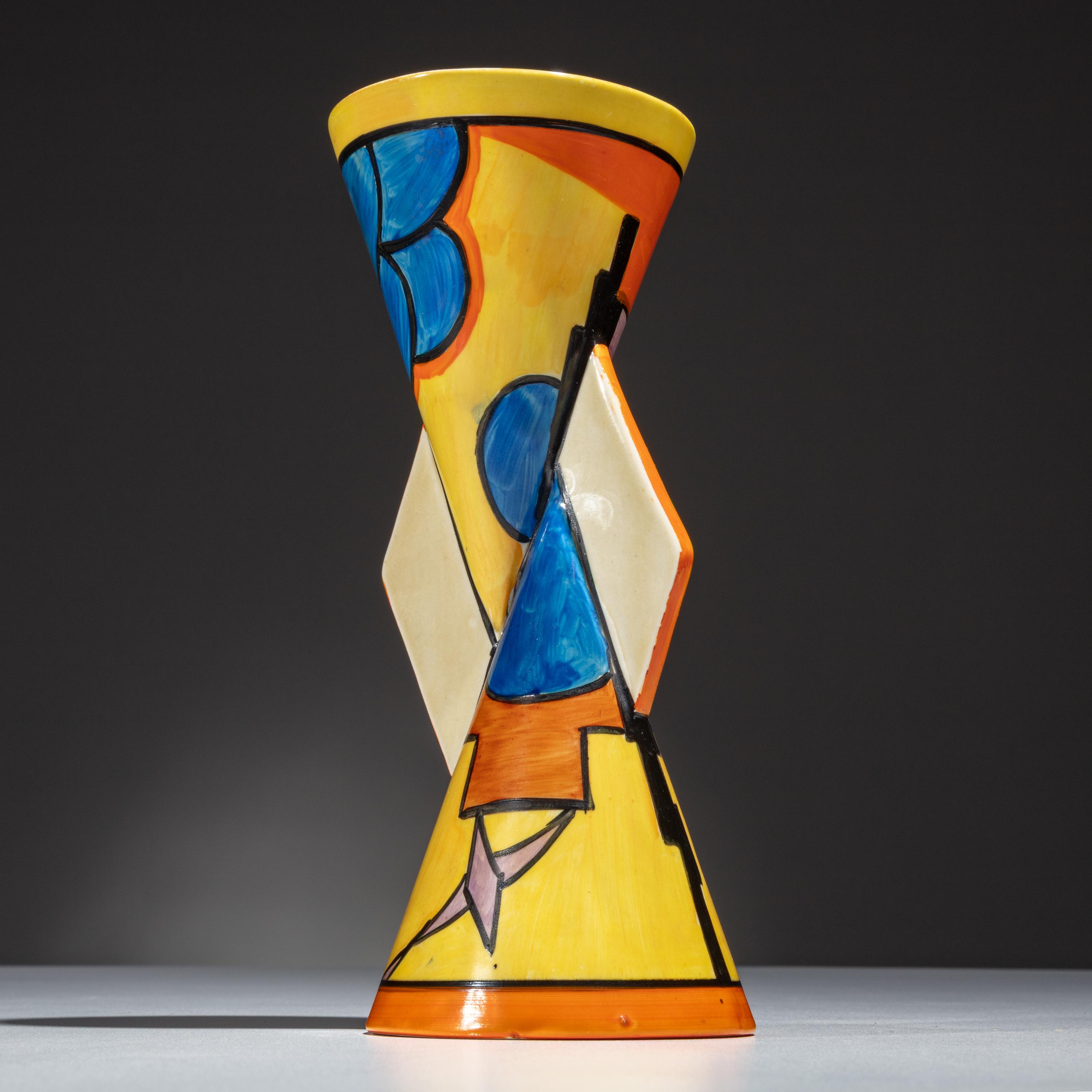 Clarice Cliff (English, 1899–1972) — Sunray pattern Yo Yo Vase