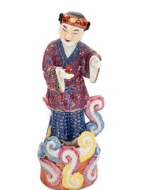Three Chinese Famille Rose Porcelain Figures