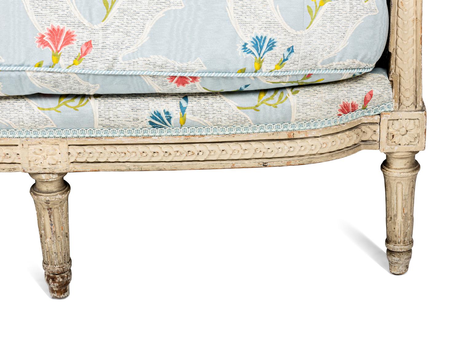 A Louis XVI Cream-Painted Lit du Jour