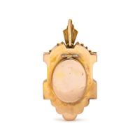 ETRUSCAN REVIVAL, BICOLOR GOLD AND DIAMOND LOCKET PENDANT