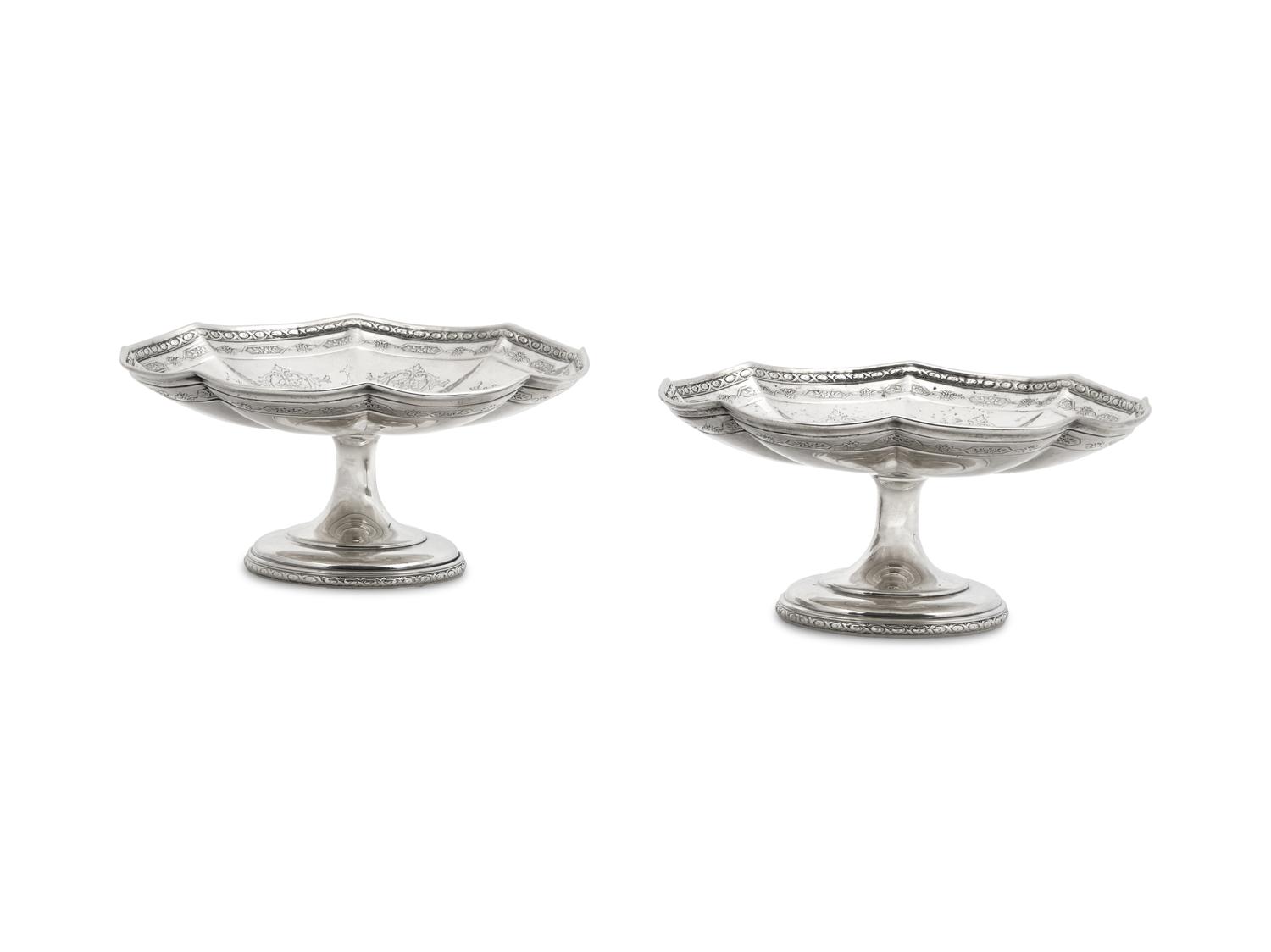 A Pair of American Silver Compotes