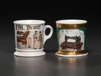 Two Tailor's Occupational Shaving Mugs