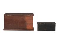 Two Painted Pine Lift-Top Boxes
