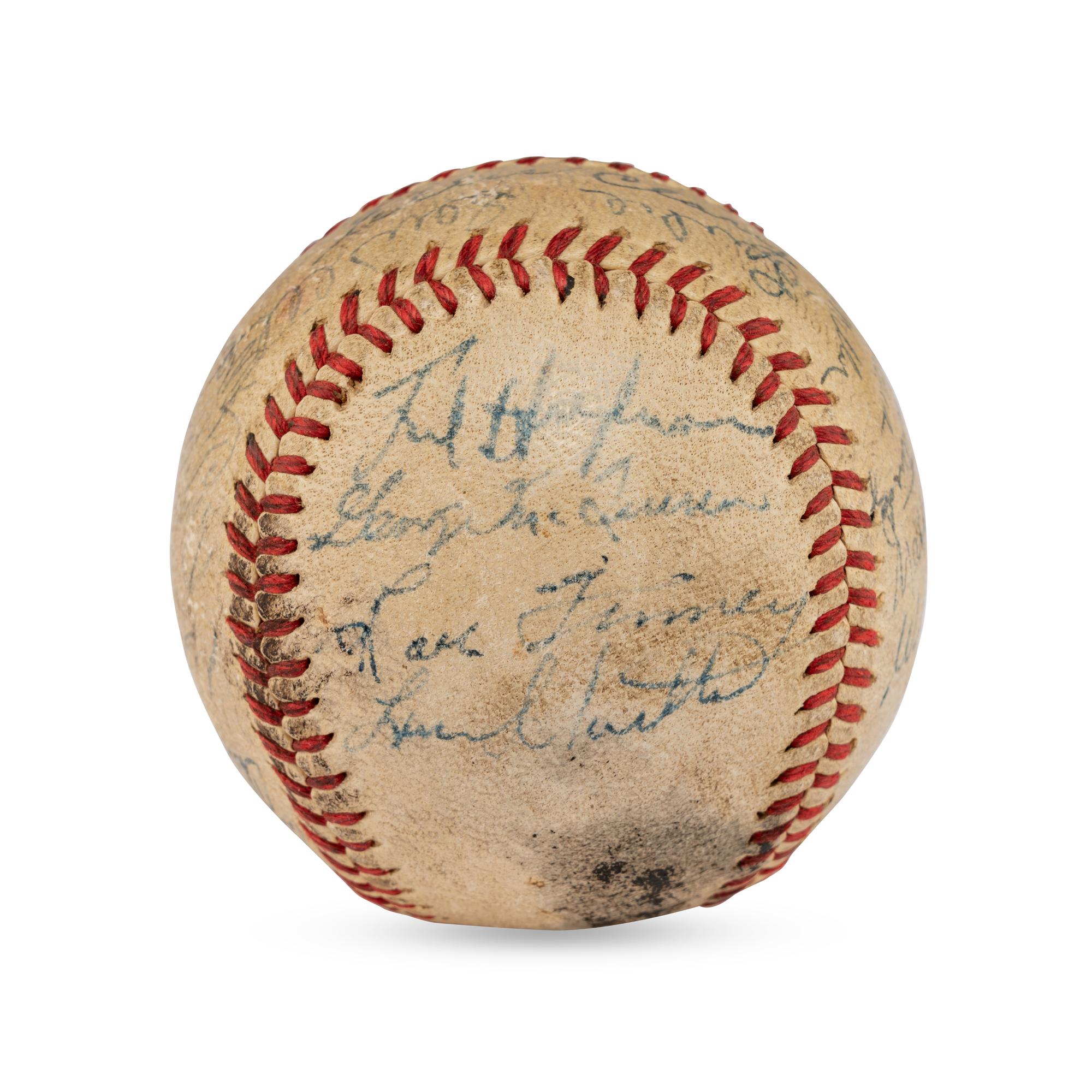 A 1945 St. Louis Browns Team Signed Autograph Baseball