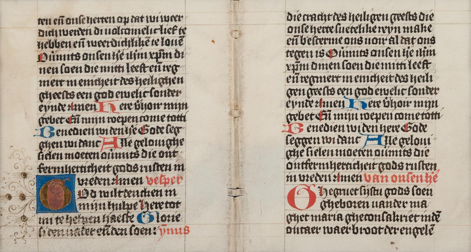 [MANUSCRIPT LEAVES -- BIBLES]. A group of 4 manuscript leaves on vellum, matted together, comprising: