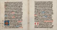 [MANUSCRIPT LEAVES -- BIBLES]. A group of 4 manuscript leaves on vellum, matted together, comprising: