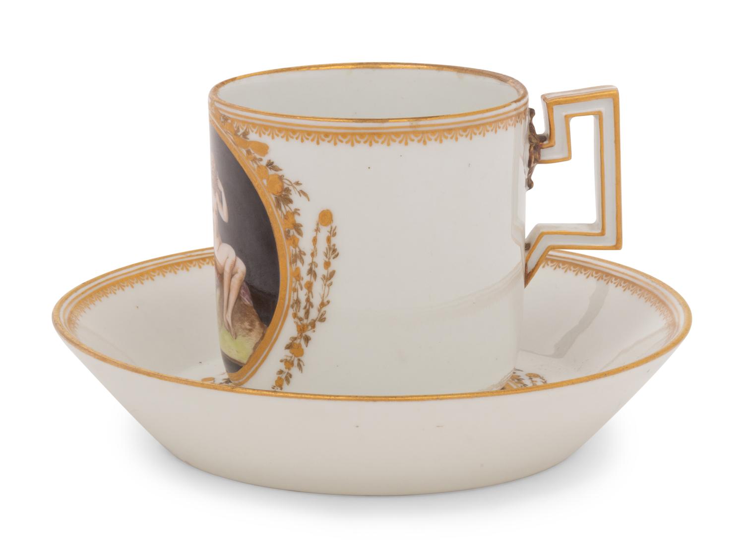 A Meissen Porcelain Coffee Cup and Saucer