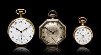 A Collection of 14 Karat Yellow Gold and Goldtone Pocket Watches,