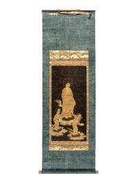 A Japanese Hanging Scroll Depicting Amida Raigo: Welcoming Descent of the Buddha Amida, Muromachi Period 日本室町时代 佛陀臨世圖