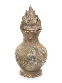 A Chinese Painted Pottery Hu Jar and Cover