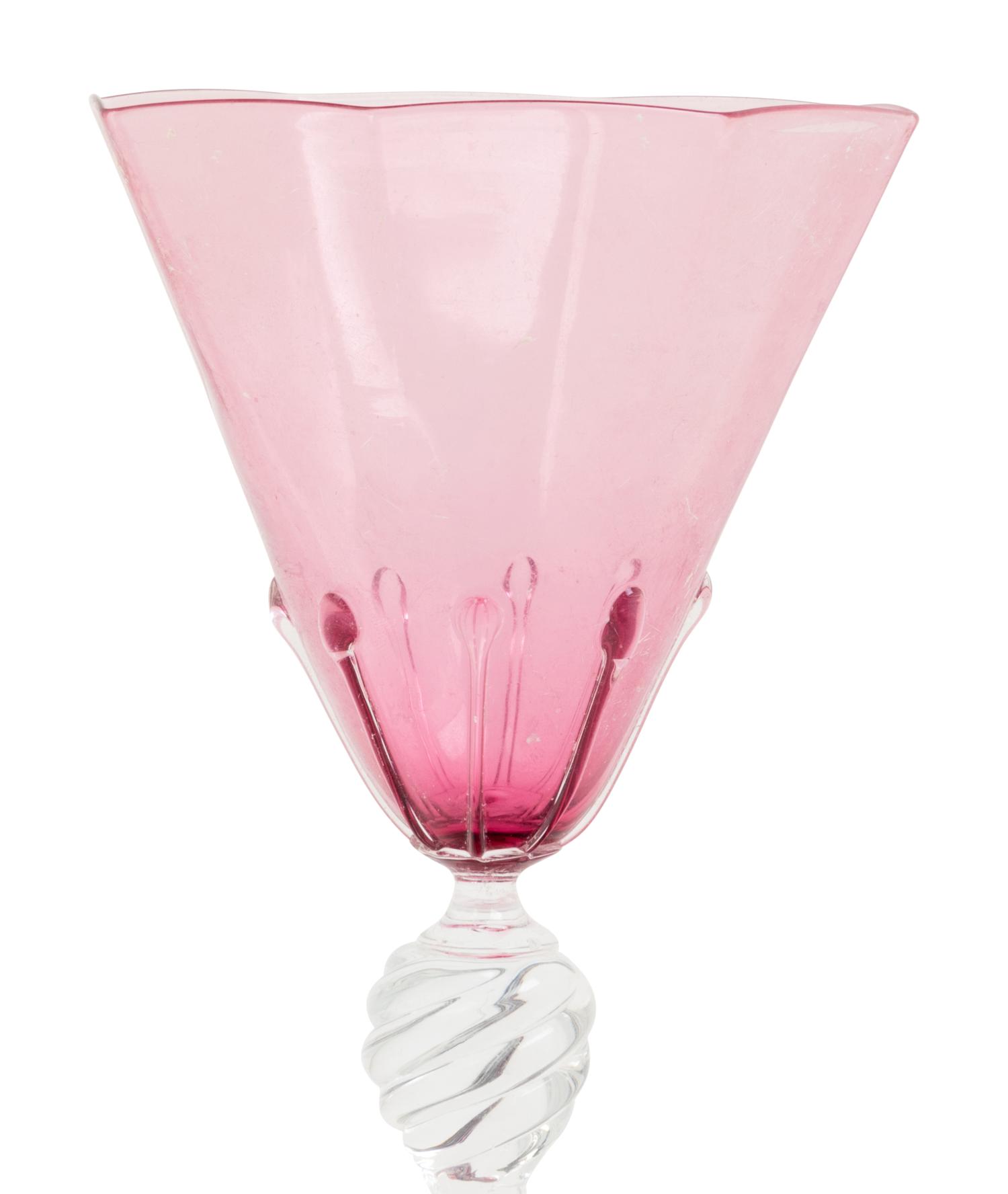 A Murano Colored Glass Stemware Service