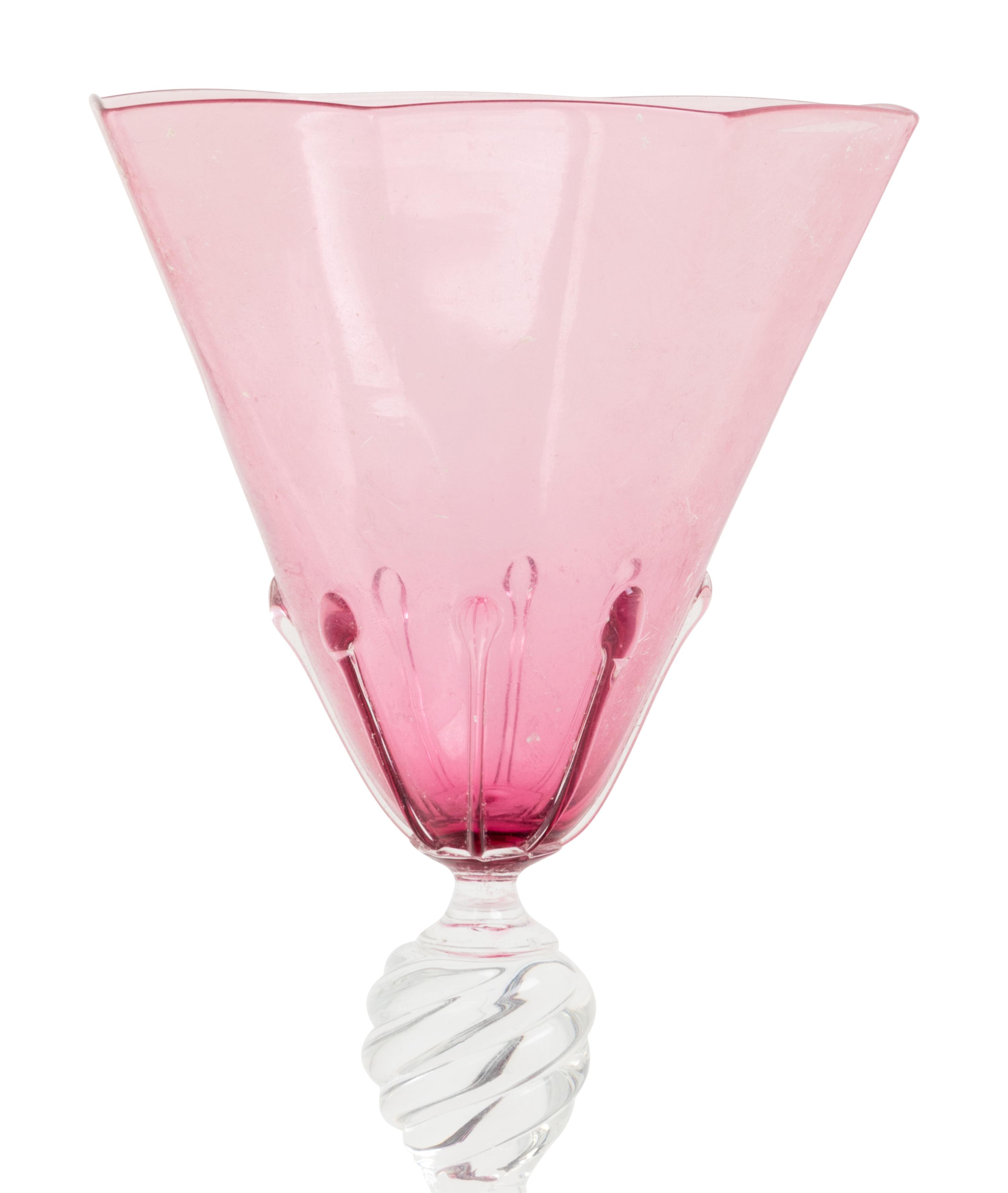 A Murano Colored Glass Stemware Service
