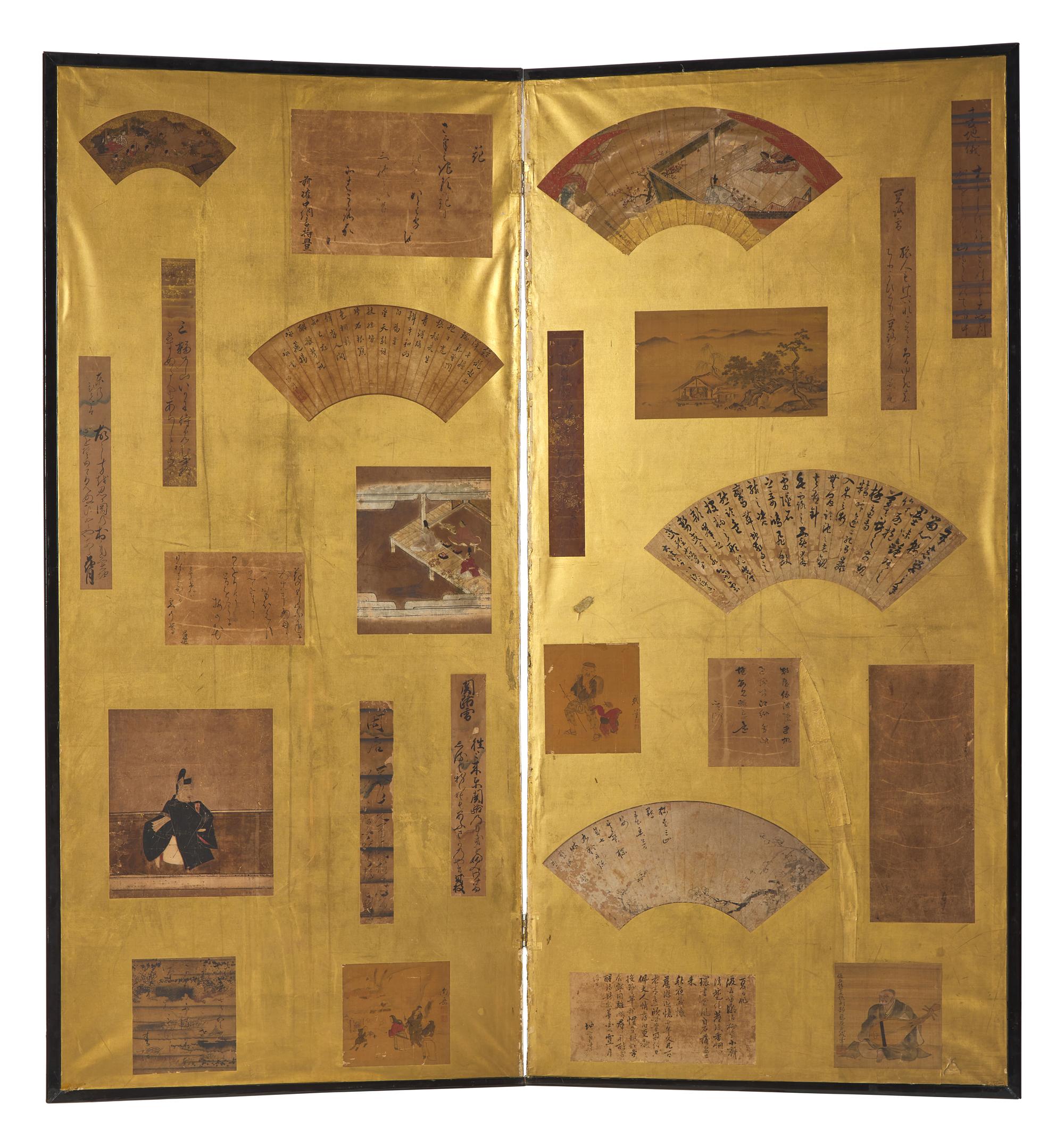 A Japanese Two-Fold Floor Screen, 18th-19th Century