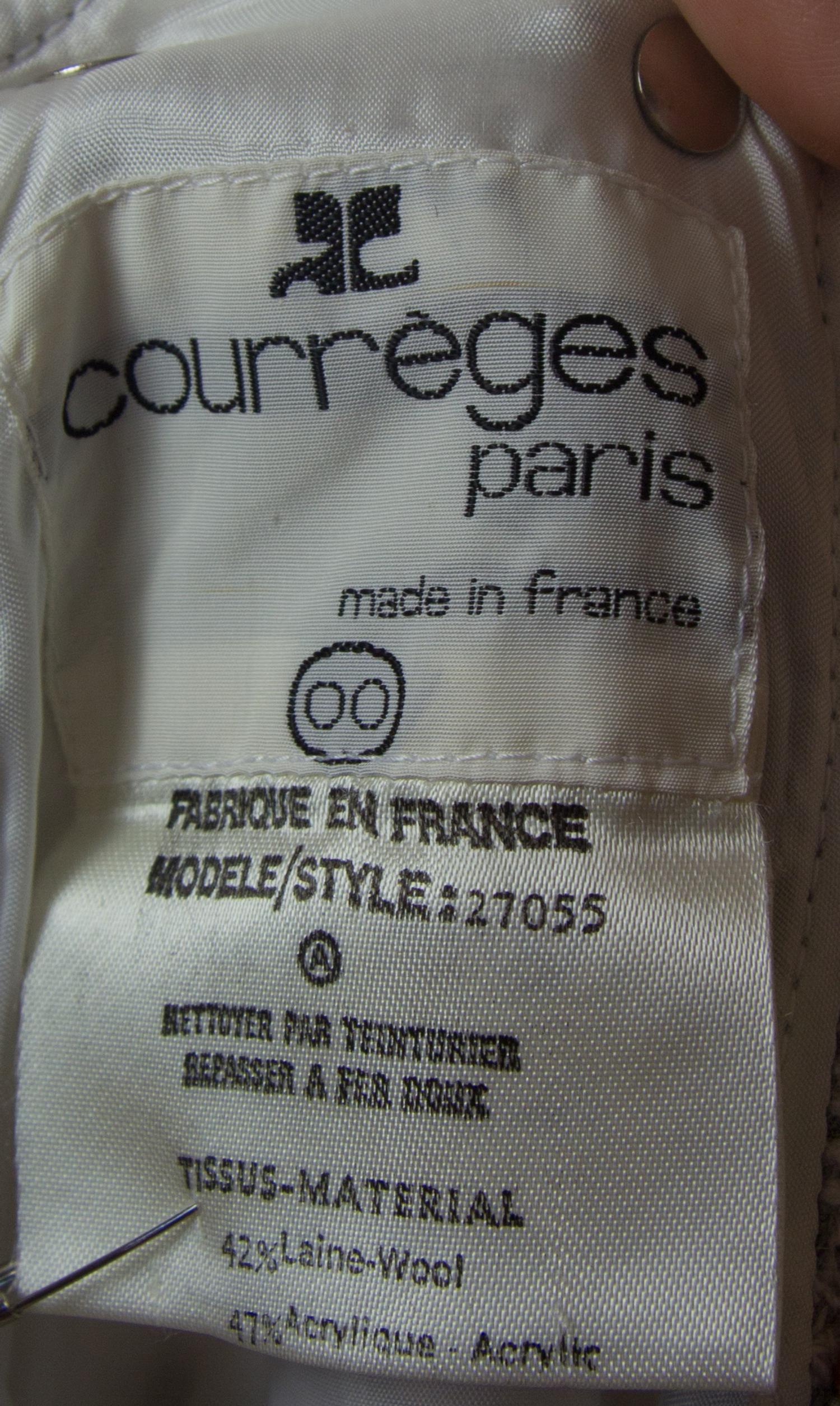 A Courreges Wool Tweed and Leather Strap Jumper, Size A.