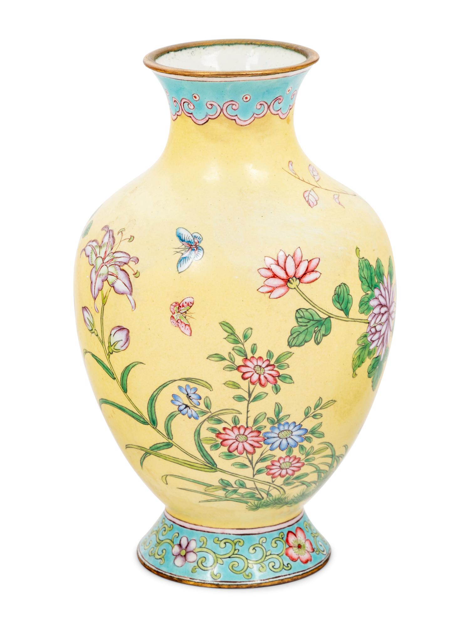 Three Chinese Canton Enamel on Copper Articles